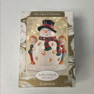 Kathy Ireland Festive Snowman with Red and Green Accents